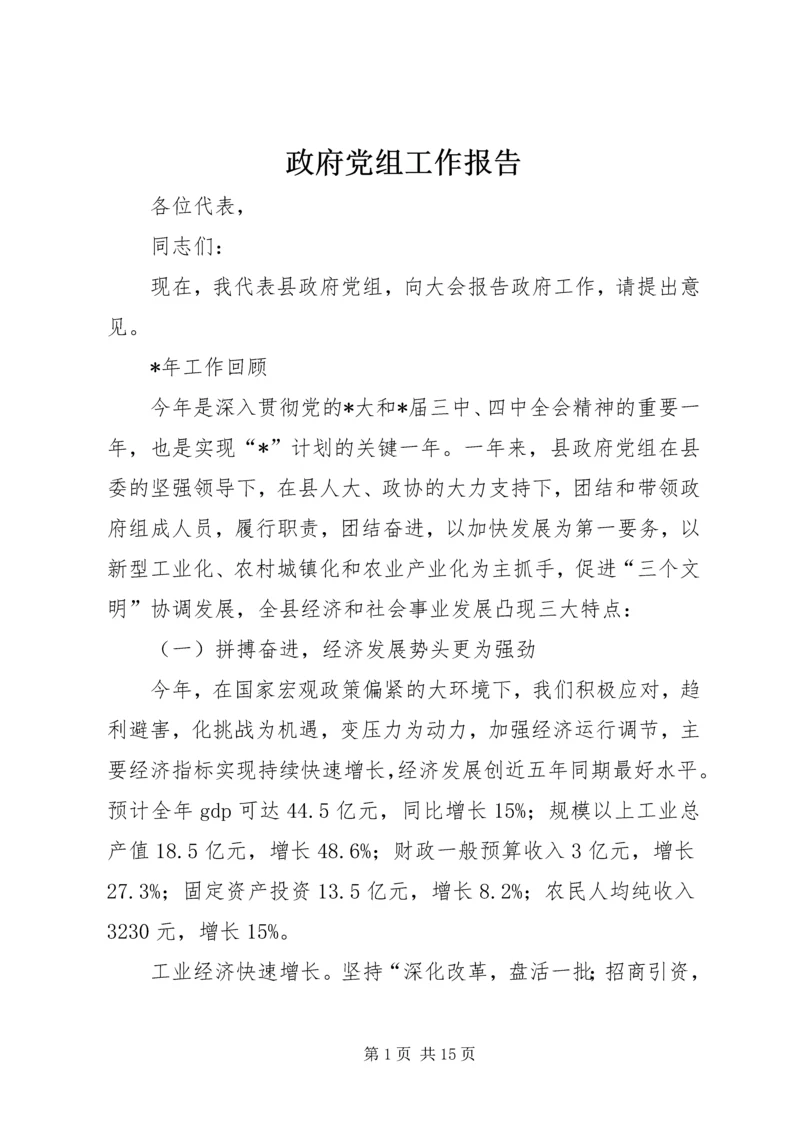 政府党组工作报告.docx