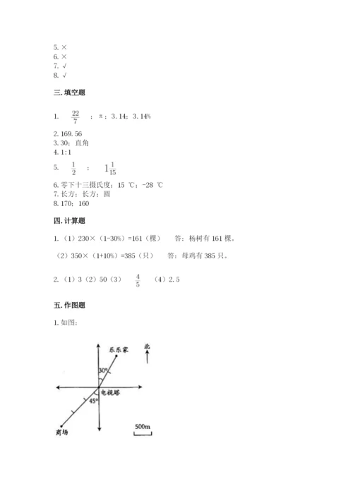 北京版六年级下册数学期末测试卷及答案【全国通用】.docx