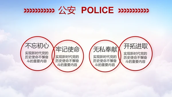 红色公安警察工作汇报报告动态PPT