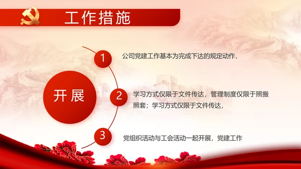 红色党建民主生活会学习主题动态PPT模板