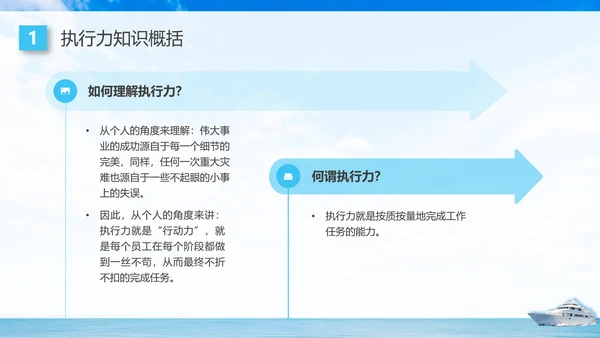 蓝色商务高效执行赢得先机如何提高执行力企业培训PPT课件