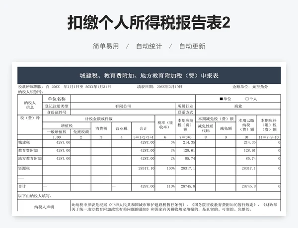 扣缴个人所得税报告表2