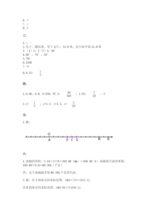 小学毕业班数学检测卷及完整答案【必刷】.docx