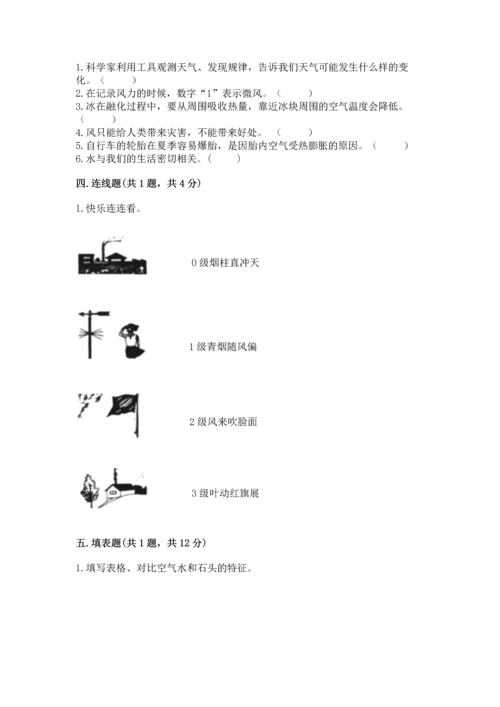 教科版三年级上册科学期末测试卷【考试直接用】.docx