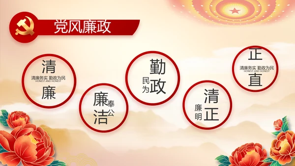 党建党支部年终工作总结汇报PPT党课封含P