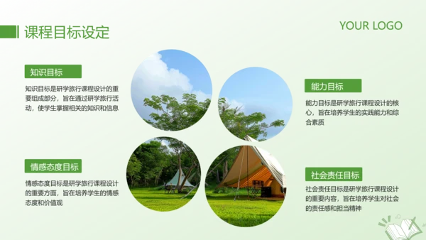 绿色简约风研学旅行活动PPT