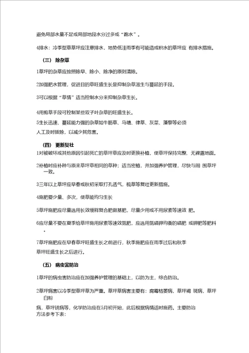 绿化养护质量管理标准