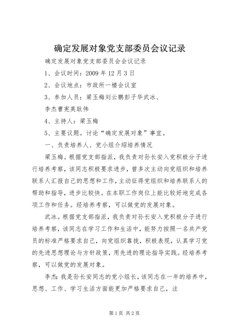 确定发展对象党支部委员会议记录 (2).docx