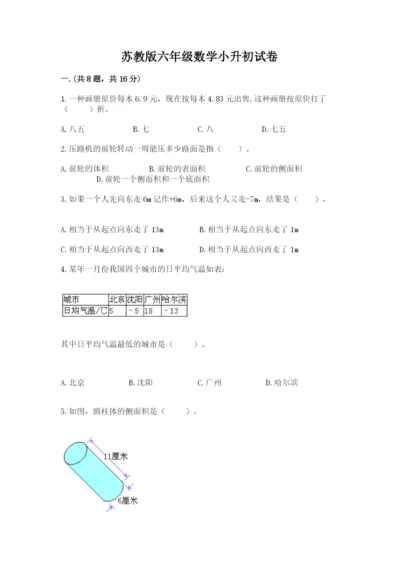 苏教版六年级数学小升初试卷及参考答案【能力提升】.docx