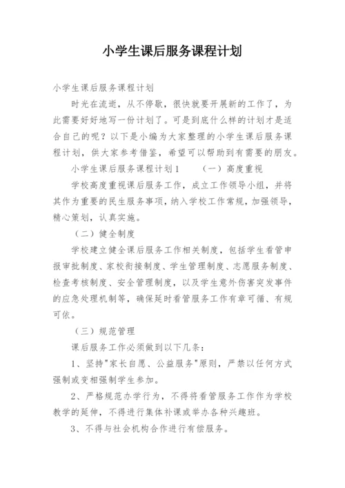 小学生课后服务课程计划.docx