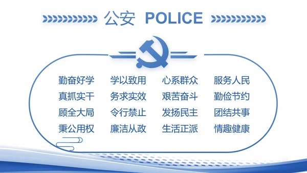 蓝色大气公安年终工作总结汇报PPT