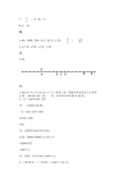 苏教版数学六年级下册试题期末模拟检测卷精品（精选题）.docx