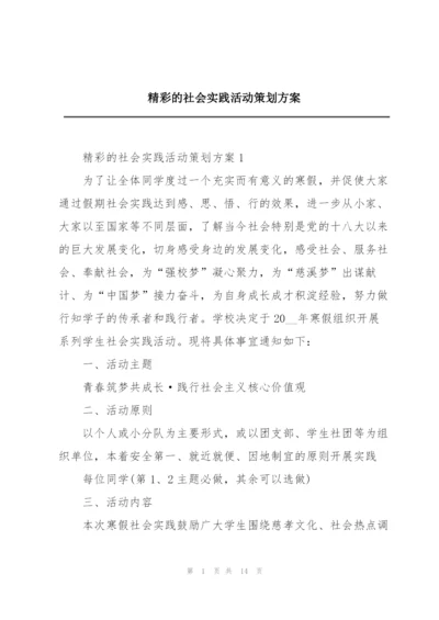 精彩的社会实践活动策划方案.docx