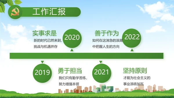 绿色清新新农村城镇建设动态PPT