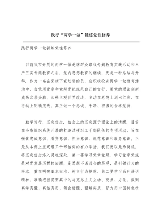 践行“两学一做”锤炼党性修养.docx