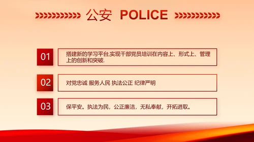 红色公安警察年终工作总结汇报PPT动态模板