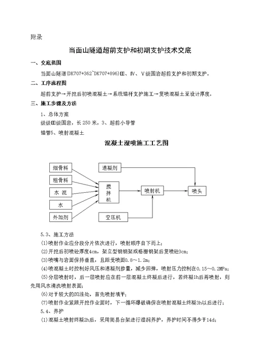 隧道初期支护技术交底