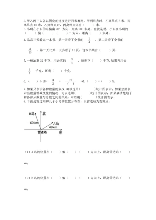 小学数学六年级上册期末试卷含答案（考试直接用）.docx