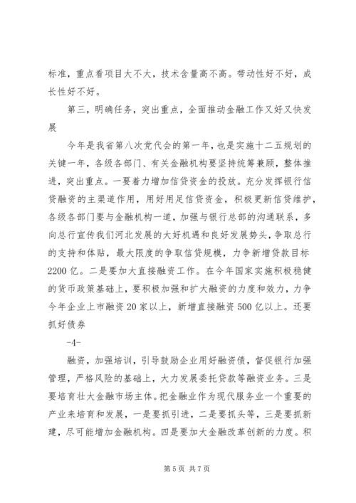 全省金融工作电视电话会传达提纲.docx
