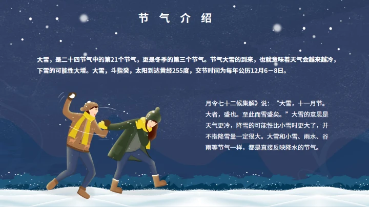 冬天的大雪通用PPT模版
