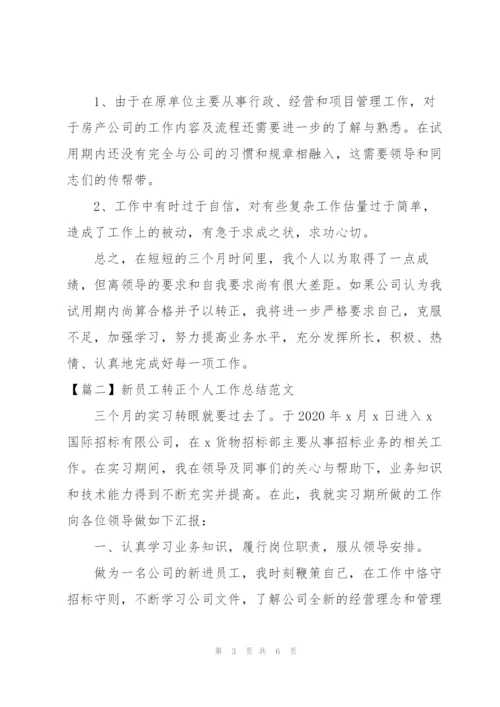 新员工转正个人工作总结范文.docx