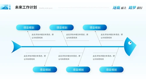 简约抽象艺术月度工作汇报工作总结ppt模板