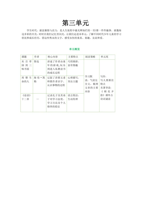 第三单元 第九课 从百草园到三味书屋-【教材解读】2022-2023学年人教部编版语文七年级上册