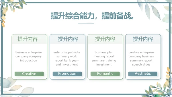 手绘水彩风个人述职报告动态PPT模板
