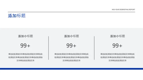 蓝灰色简约年中述职PPT模板