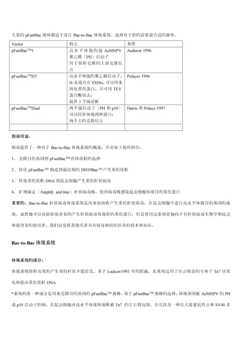 Bactobac表达系统中文版专项说明书.docx