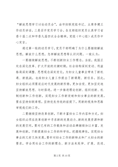 市妇联继续解放思想学习讨论情况汇报 (2).docx