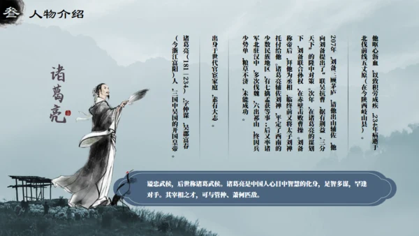 三国演义之诸葛亮孔明通用PPT模板