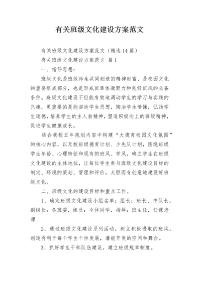 有关班级文化建设方案范文.docx