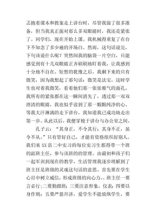 师范生顶岗的实习总结