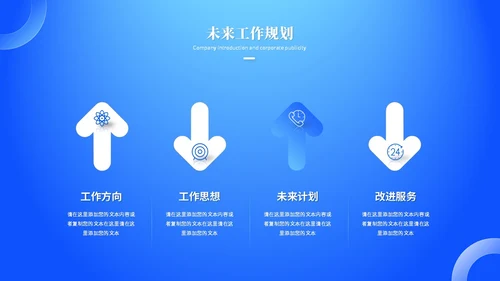 蓝色渐变科技风工作总结工作汇报ppt模板