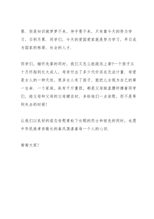 清明缅怀先烈精彩演讲稿5篇.docx