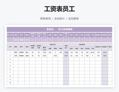 工资表员工