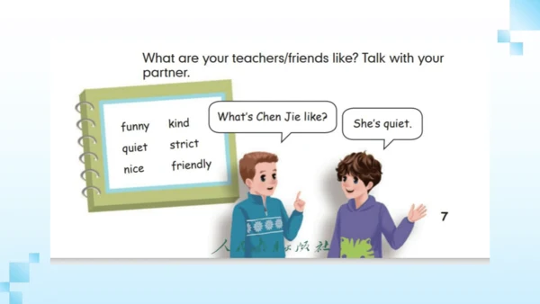 Unit1 What's he like? PartB  Let's talk&learn 课件(共