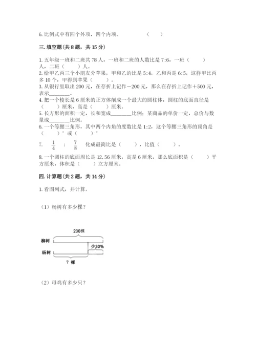 和林格尔县六年级下册数学期末测试卷1套.docx