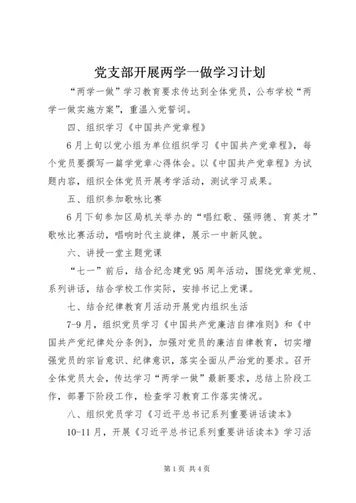 党支部开展两学一做学习计划.docx