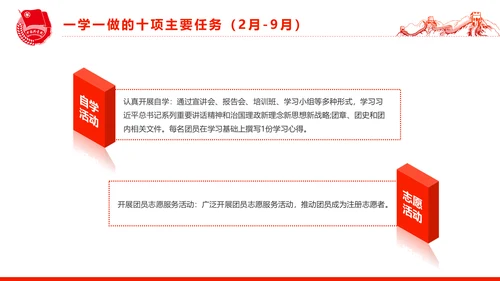 中国共青团一学一做五四青年节PPT模板