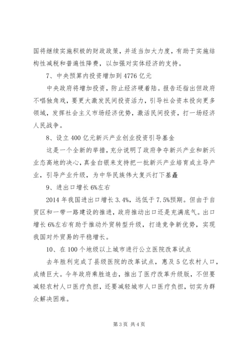 学习20XX年全国两会热点思想汇报.docx