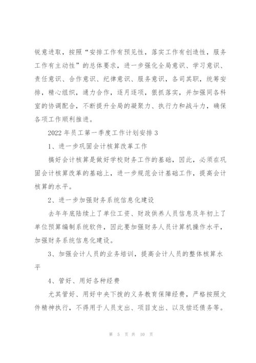 2022年员工第一季度工作计划安排.docx