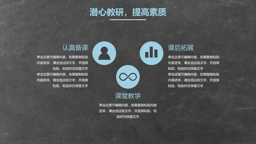简约实景黑板新学期教学计划带内容PPT模板