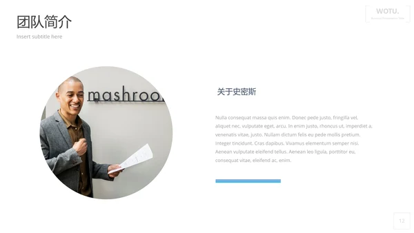 蓝色简洁设计公司简介商务通用PPT模板