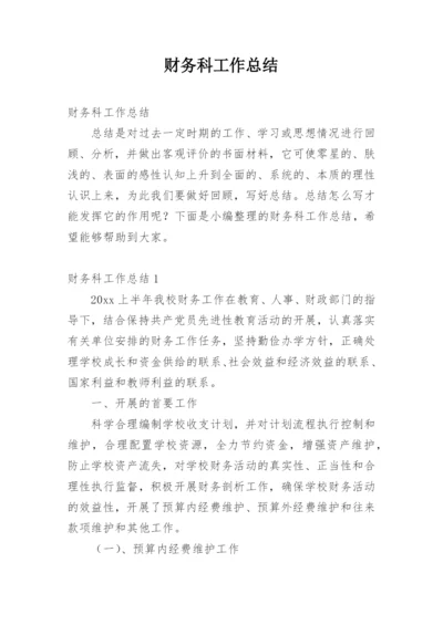 财务科工作总结.docx