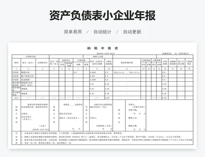 资产负债表小企业年报