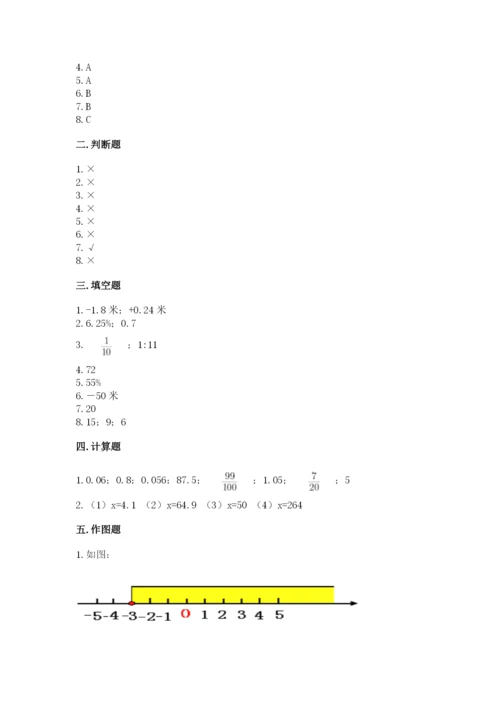 六年级下册数学期末测试卷及答案【名校卷】.docx