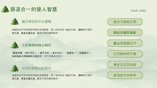 绿色中国风端午节屈原介绍PPT