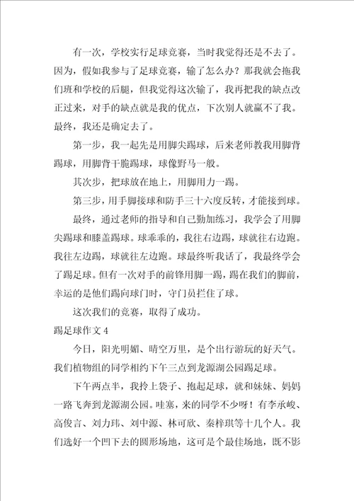 踢足球作文12篇